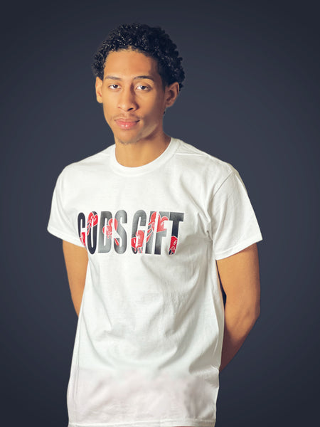 Gods Gift Logo (White Black and Red)