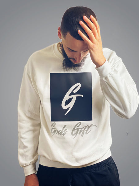 Gods Gift Sweater (White Black and Grey)