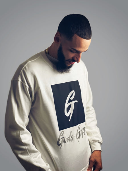 Gods Gift Sweater (White Black and Grey)