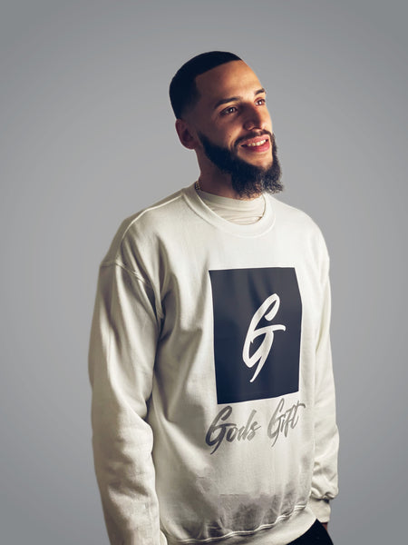 Gods Gift Sweater (White Black and Grey)