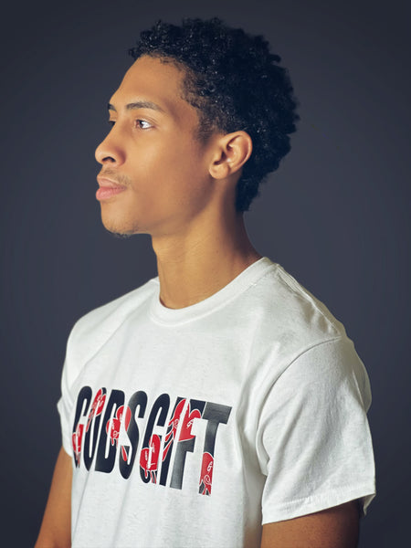 Gods Gift Logo (White Black and Red)