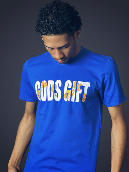 Gods Gift Logo (Blue White And Yellow)