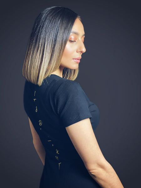 True Goddess It’s Different Dress (Black and Gold)