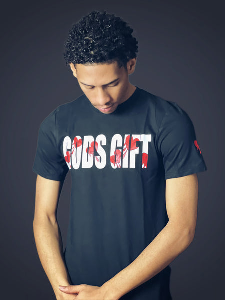 Gods Gift Logo (Black White And Red)