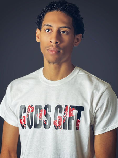 Gods Gift Logo (White Black and Red)