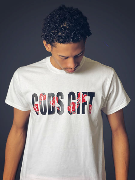 Gods Gift Logo (White Black and Red)