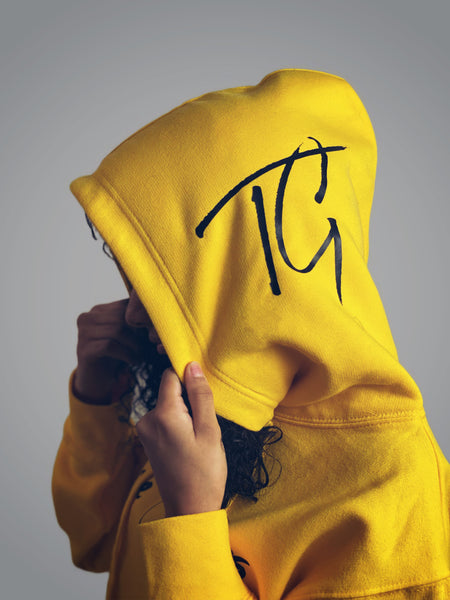 True Goddess Hoodie Crop Top (Yellow And Black)
