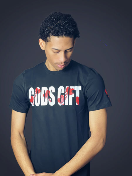 Gods Gift Logo (Black White And Red)
