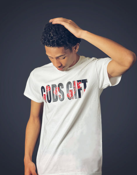 Gods Gift Logo (White Black and Red)