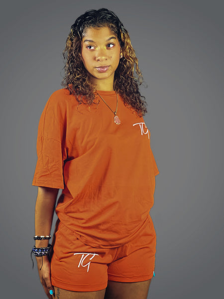 True Goddess Tee and Short Set (Burnt Orange)