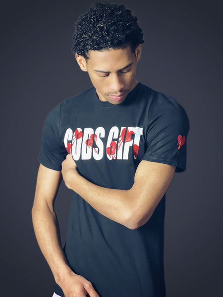 Gods Gift Logo (Black White And Red)