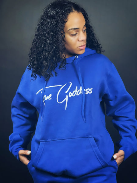 True Goddess Sweat Suit (Royal Blue And White)