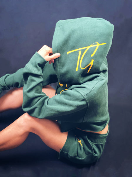 True Goddess Short Set  (Hunter Green and Yellow)