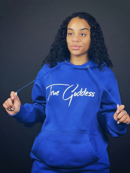 True Goddess Sweat Suit (Royal Blue And White)