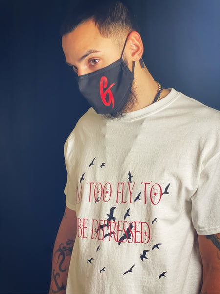I’m too fly to be depressed graphic tee