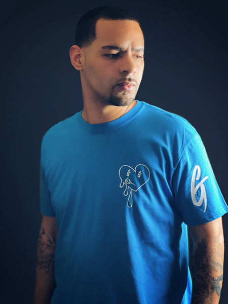 Heart Of A G (Aqua Blue and White)