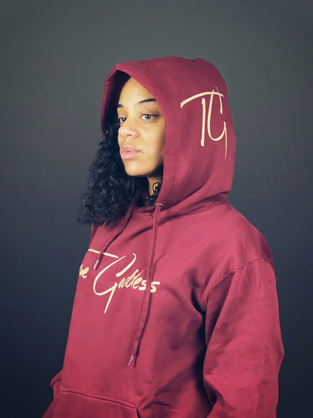 True Goddess Sweat Suit (Maroon And Tan)