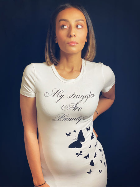True Goddess (My Struggles Are Beautiful) White Dress