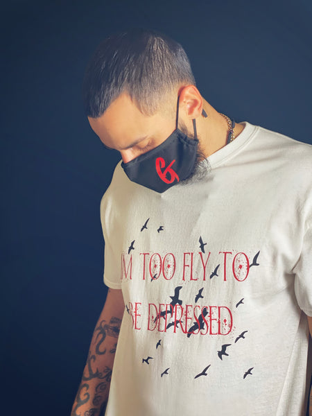 I’m too fly to be depressed graphic tee