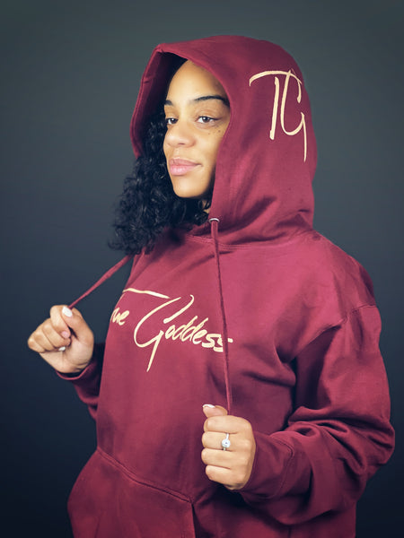 True Goddess Sweat Suit (Maroon And Tan)
