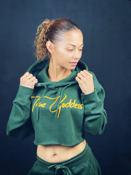 True Goddess Short Set  (Hunter Green and Yellow)
