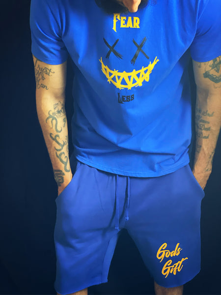 Fear Less (Royal Blue Black and Yellow Tee)