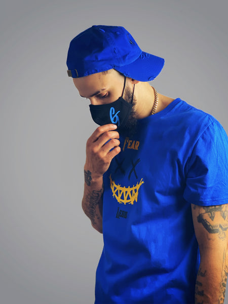 Fear Less (Royal Blue Black and Yellow Tee)