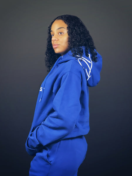 True Goddess Sweat Suit (Royal Blue And White)