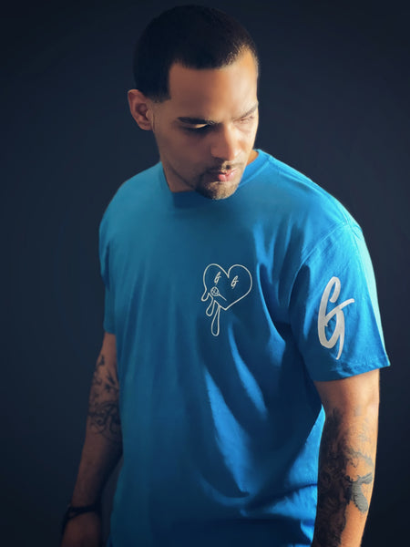 Heart Of A G (Aqua Blue and White)