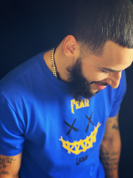 Fear Less (Royal Blue Black and Yellow Tee)